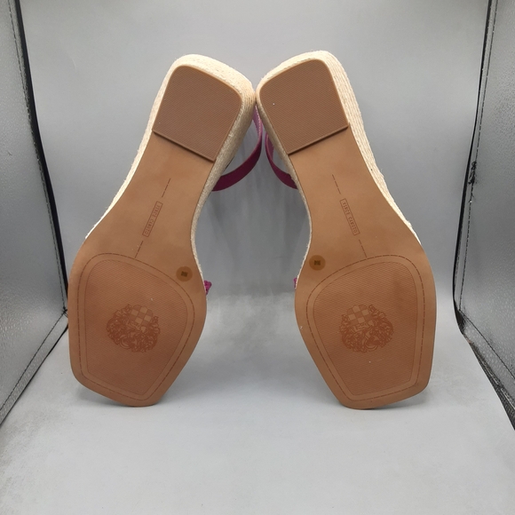 Vince Camuto Pink Woven Wedge Sandals 9W - Picture 8 of 9